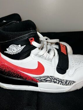 Jordan Kids' White, Black & Red High-Top Sneakers